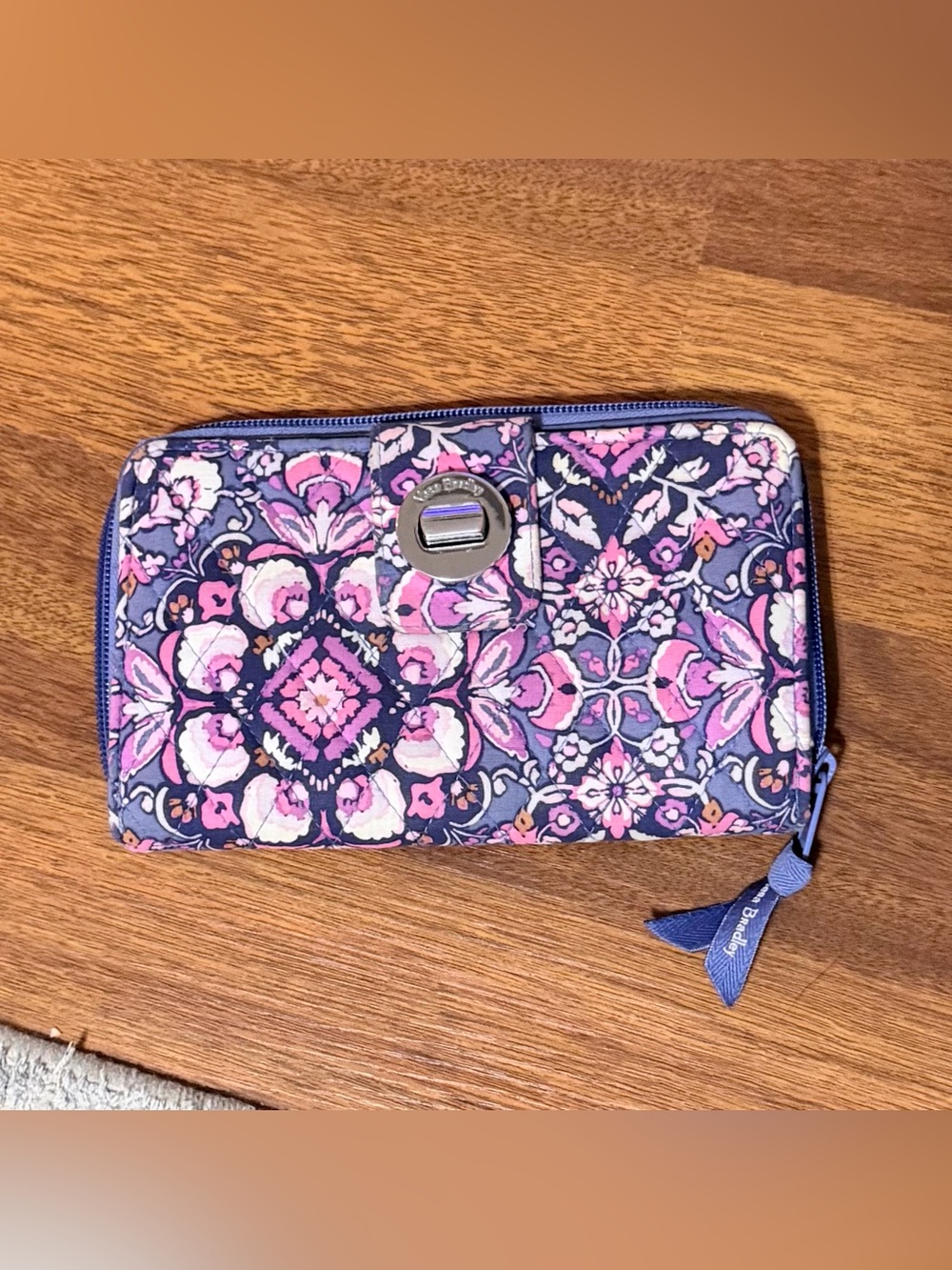 Vera Bradley Floral Turn-Lock Zip Around Wallet